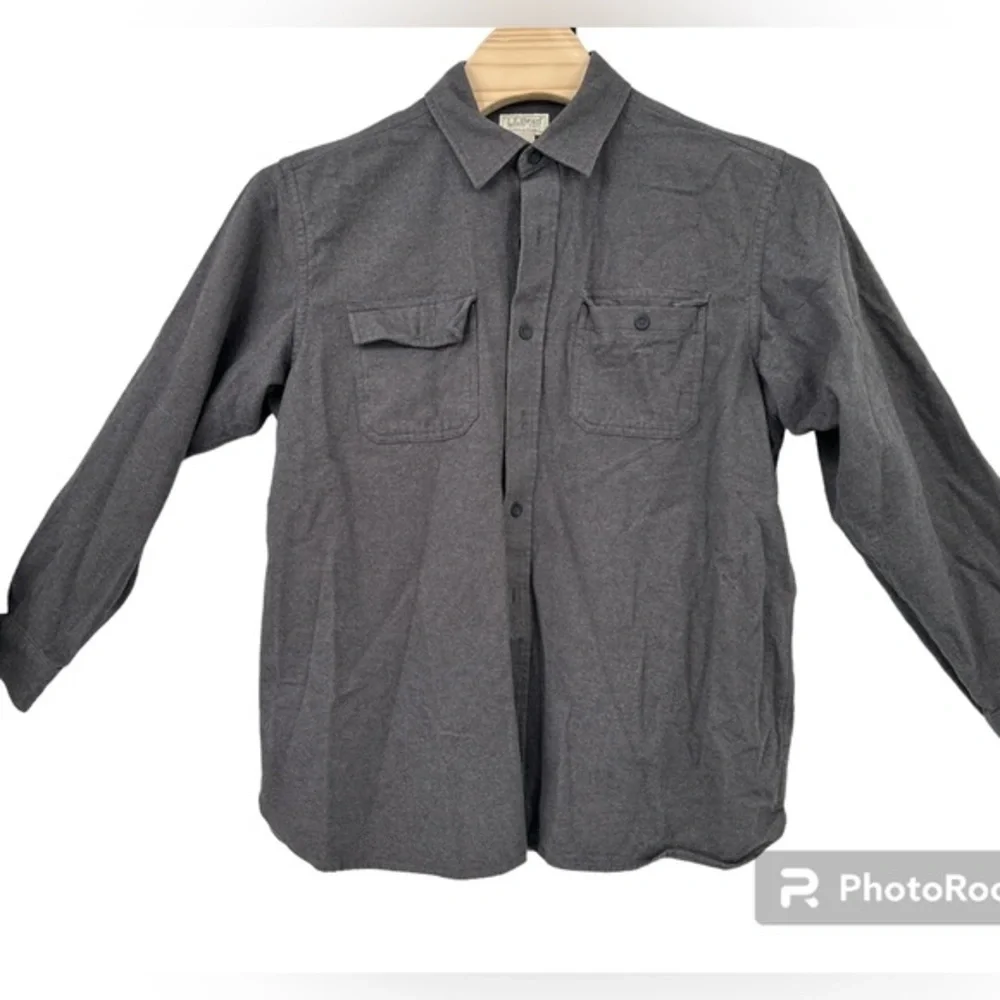 LL‎ Bean 90’s flannel shirt Gray chamois cloth shirt.XL - soft heavy USA